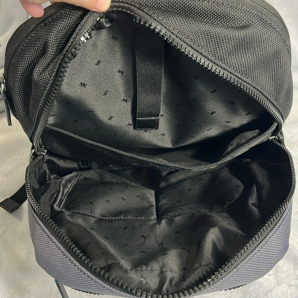 Michael Kors Gray and Black Backpack with Durable Design